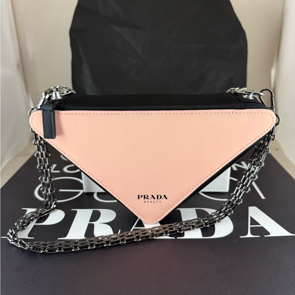 Prada Beauty Pink and Black Triangle Bag